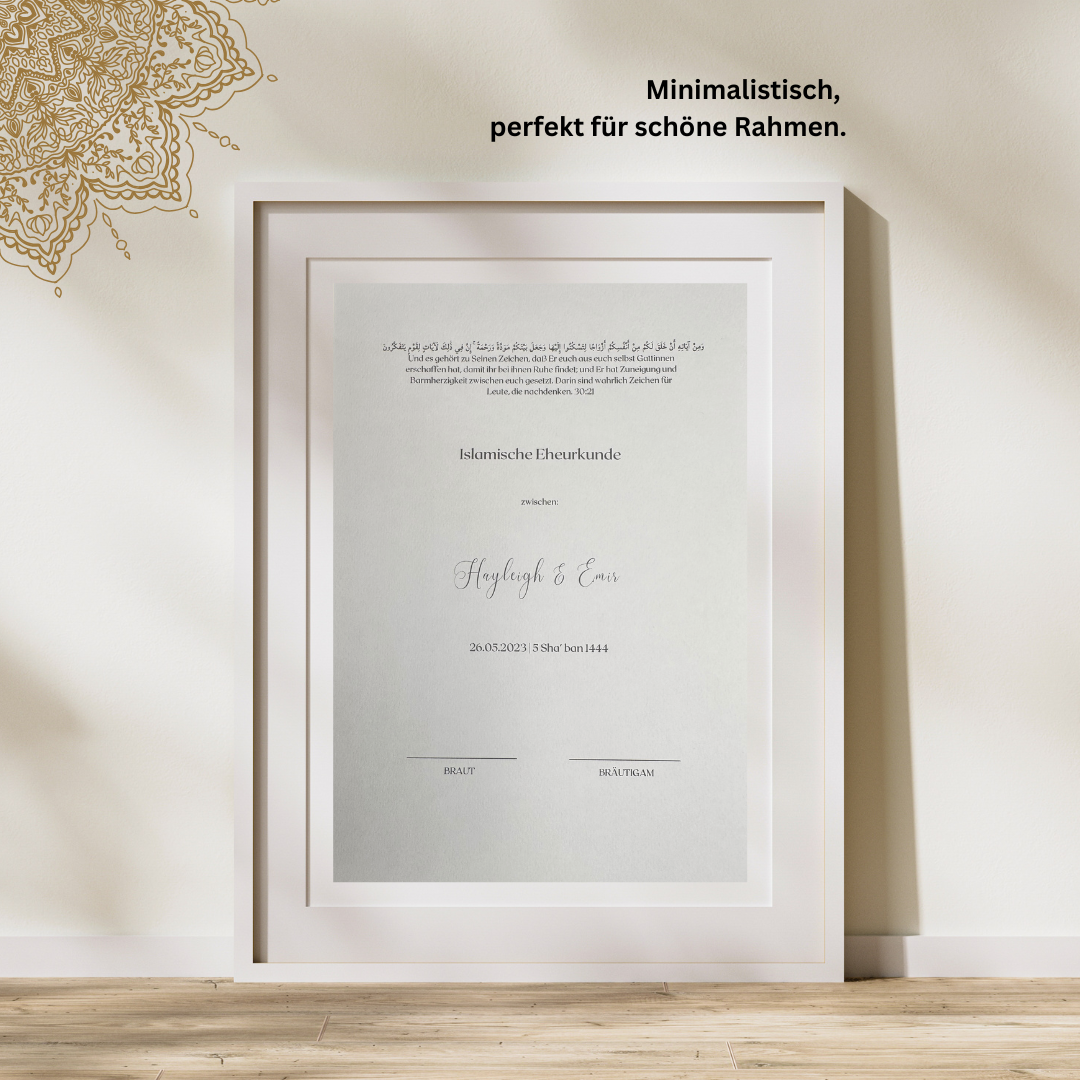 Nikah Zertifikat- Al-Basata "Minimalist"