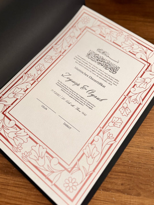 Nikah Zertifikat - Zehra mir floralem Muster